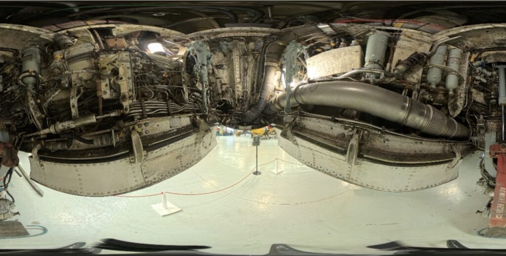 Figure 10 : Front wheel bay photo taken with 360 camera.