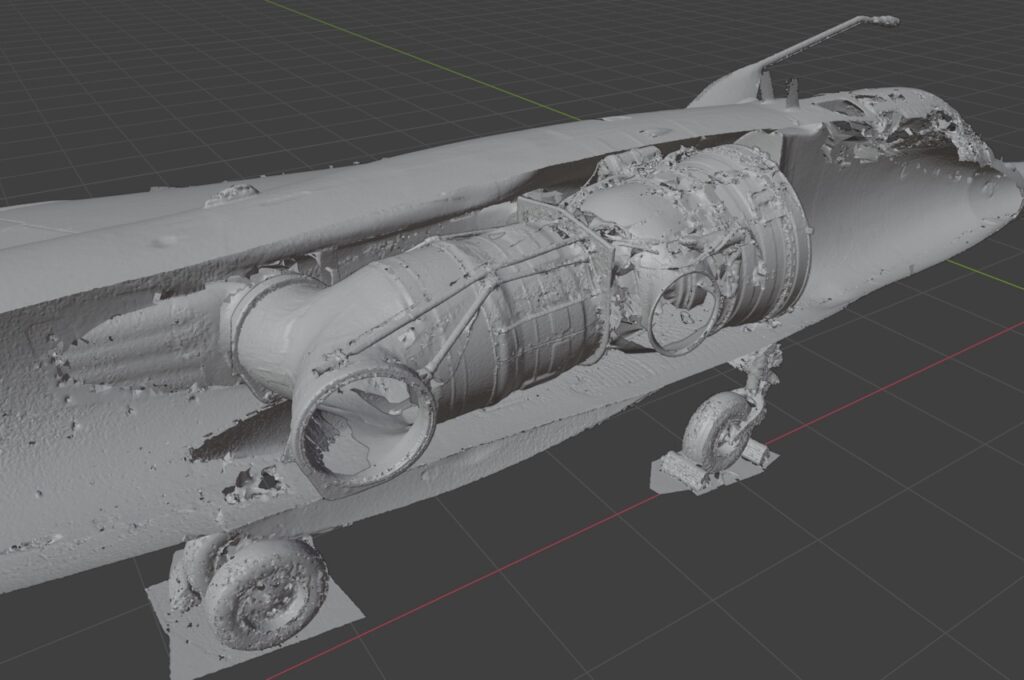 Figure 2 : Harrier scan cross-sectioned with Pegasus scan placed inside.