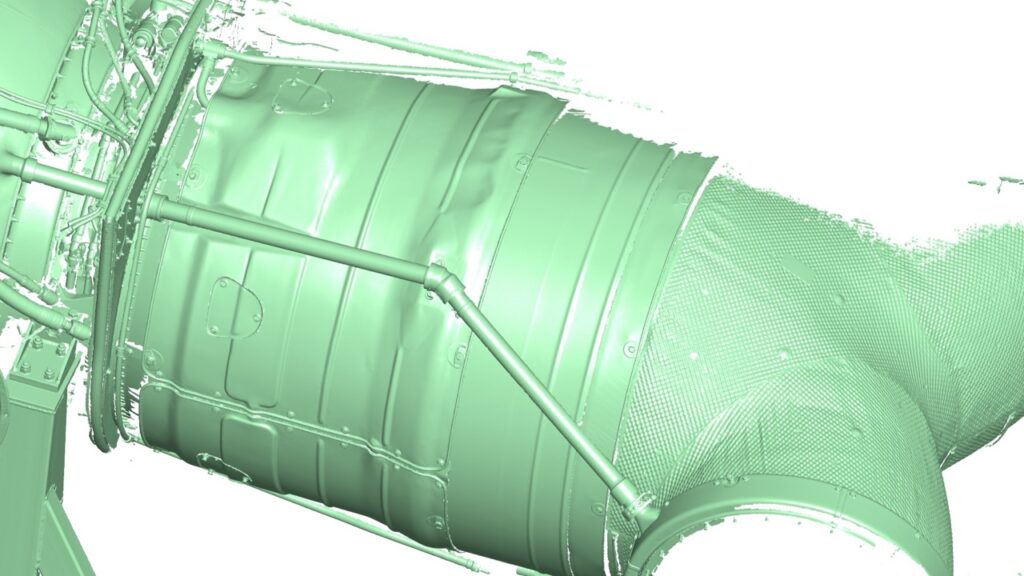 Figure 7 : Partial scan of the Pegasus engine showing the detail captured.