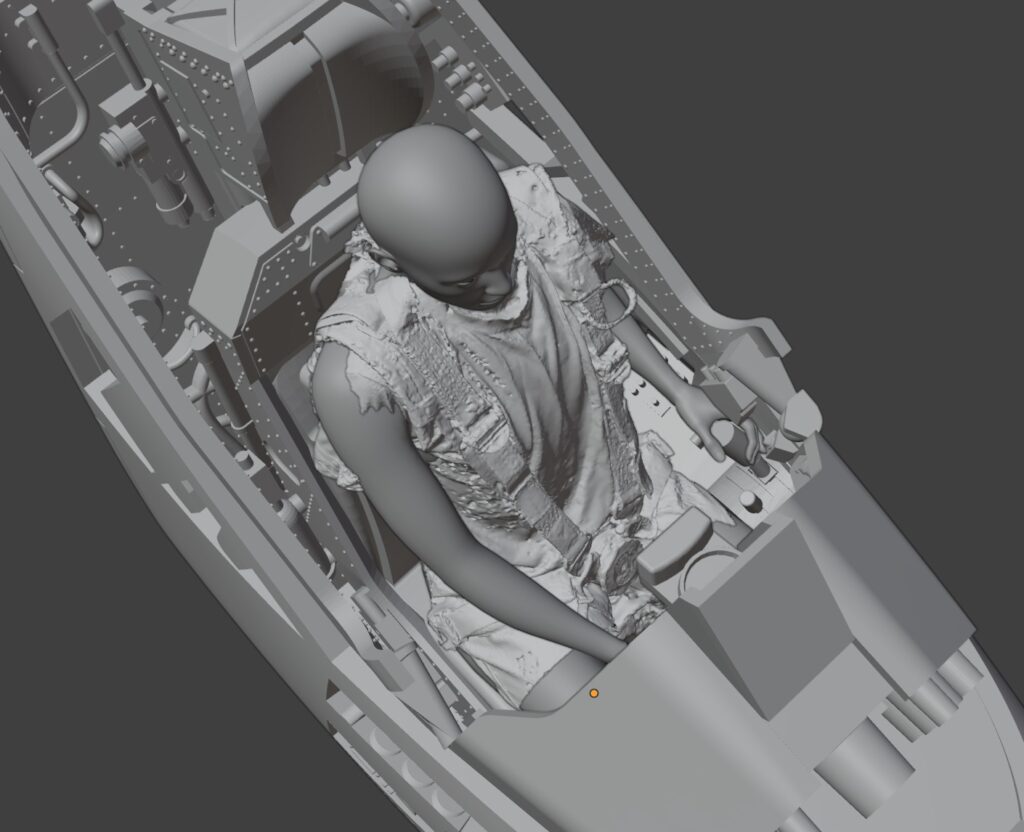 Abbildung 9: Gliederpuppe, eingesetzt in das von Chris bereitgestellte Basis-Cockpit.
