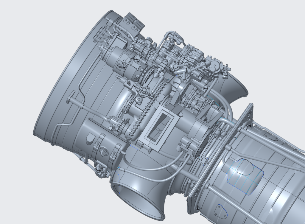 Figure 10: The accessory gearbox, fuel control system and other equipment that sits atop the engine.