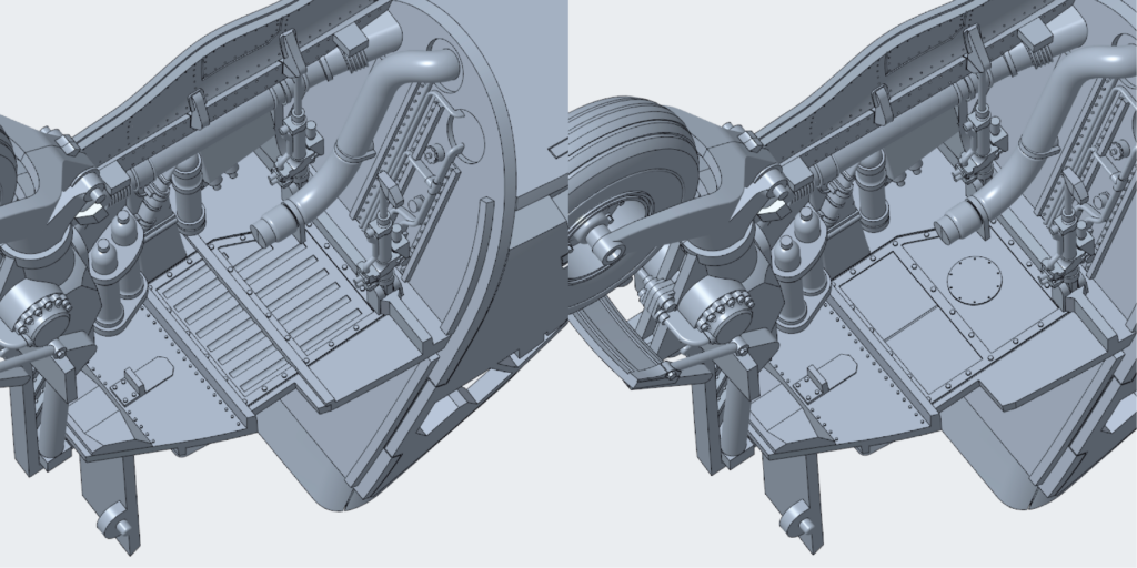 Figure 6: Incorrect top panels (left) & corrected top panels (right).