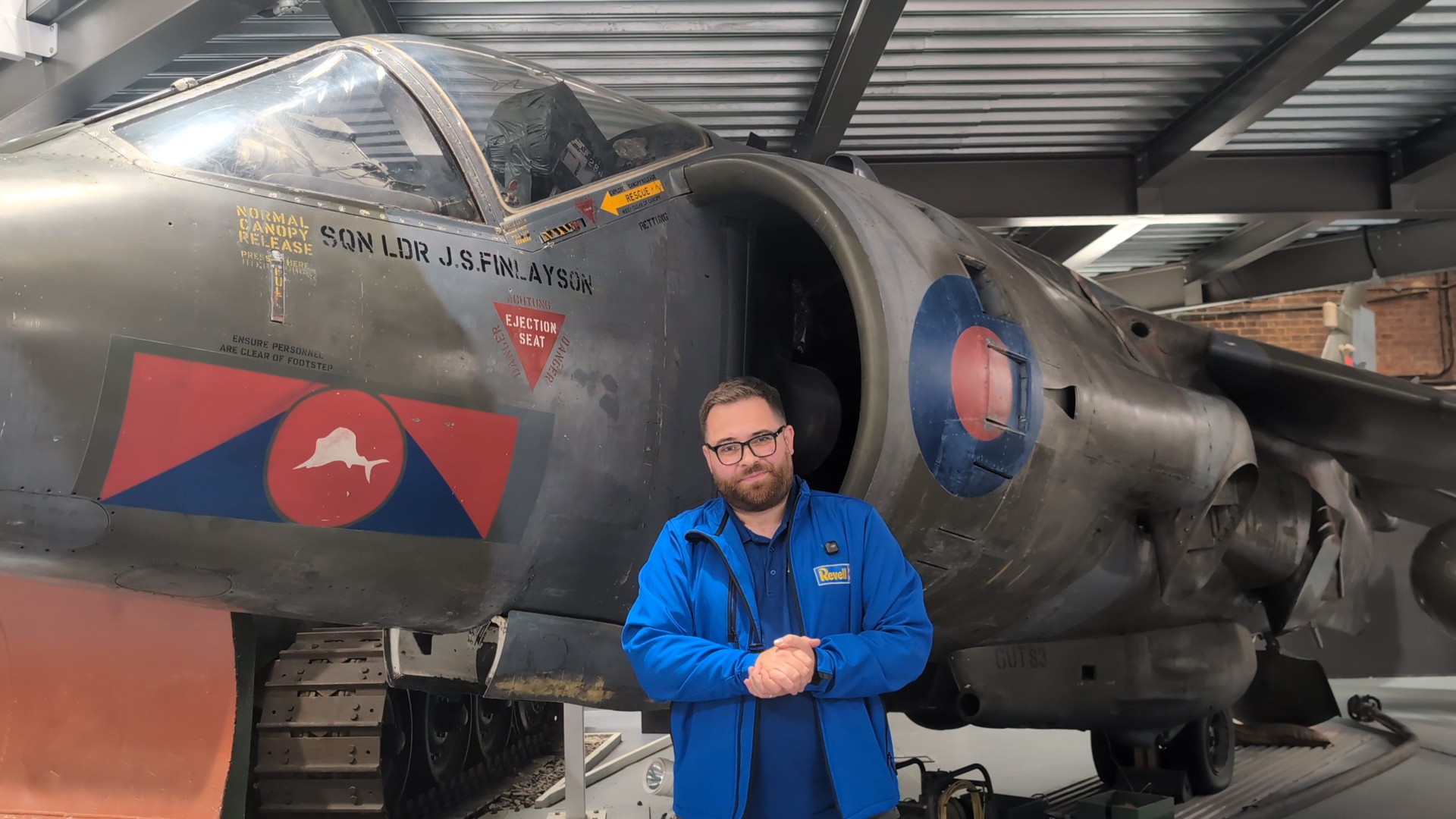 Figure 16: Author in front of XZ964 at the Royal Engineers Museum, Gillingham.